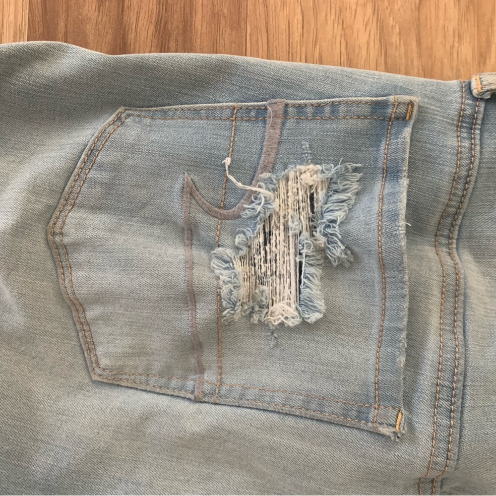 Distressed Light Blue Women's Jeans Super Skinny Stretch - Picture 8 of 9